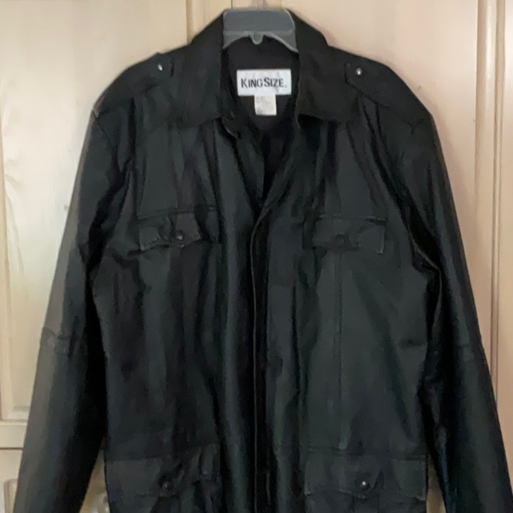 KINGSIZE MENS LEATHER 3/4 Length Coat Black Size XL